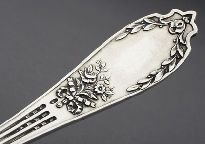 Russian / Polish Silver Serving Fork - Warsaw, Wladyslaw Hempel
